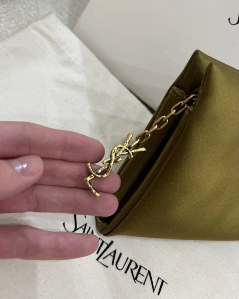 YSL | Saint Laurent Satin Soft Clutch - Image 4