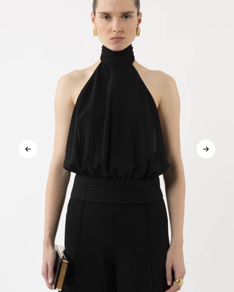 ARAKII Deep Back Halter Top Black Blouse - Image 3