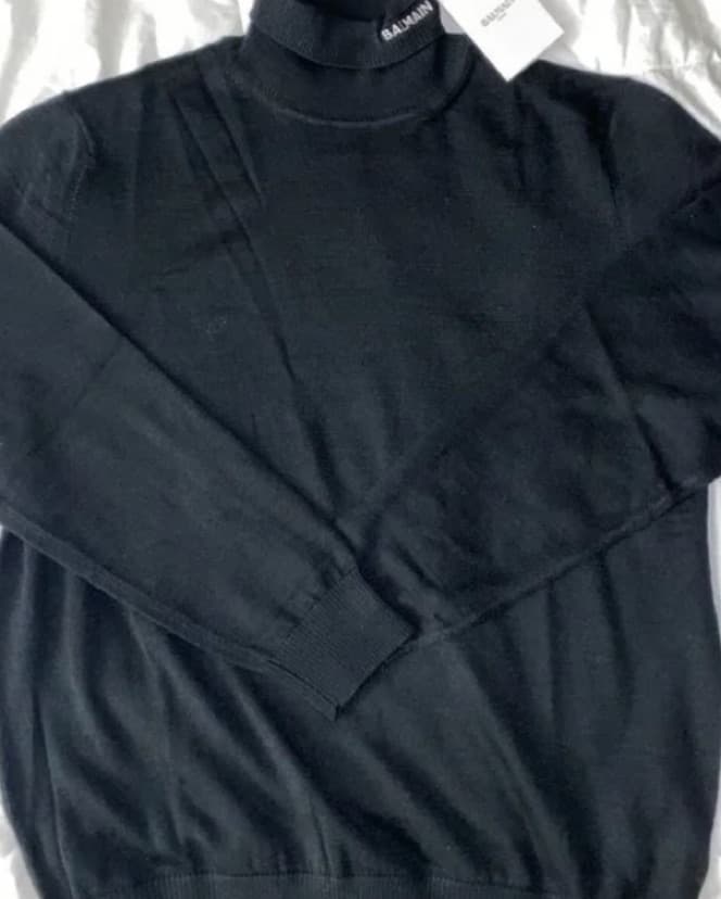 Balmain Embroidered Black Turtleneck - Image 1