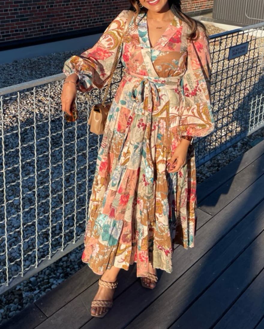 Zimmerman Cassia Patch wrap dress floral - Image 1