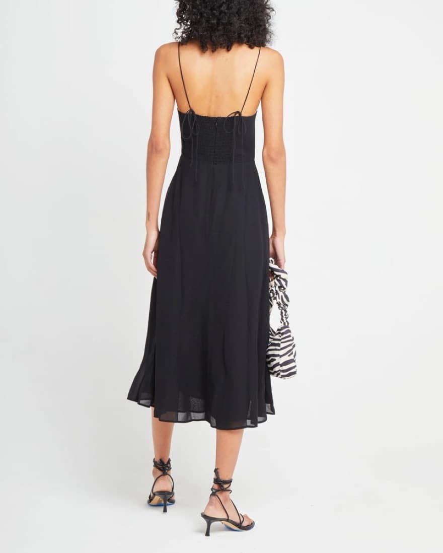 High Slit Strappy Black Midi Dress - Image 2
