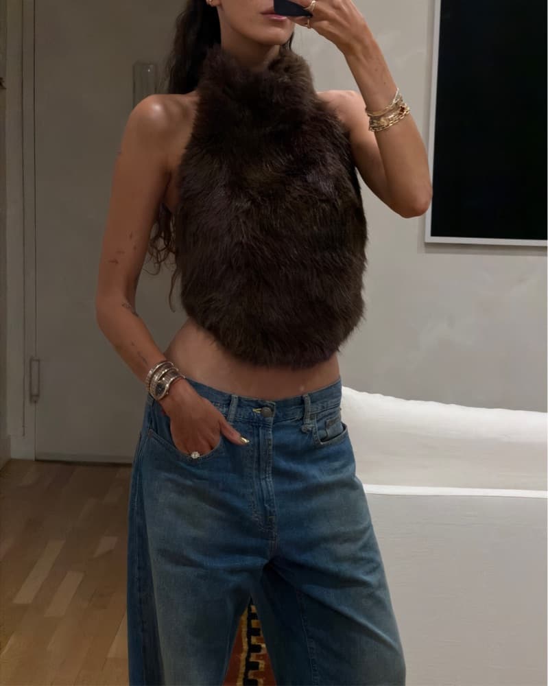Bardot Faux Fur Top  - Image 1