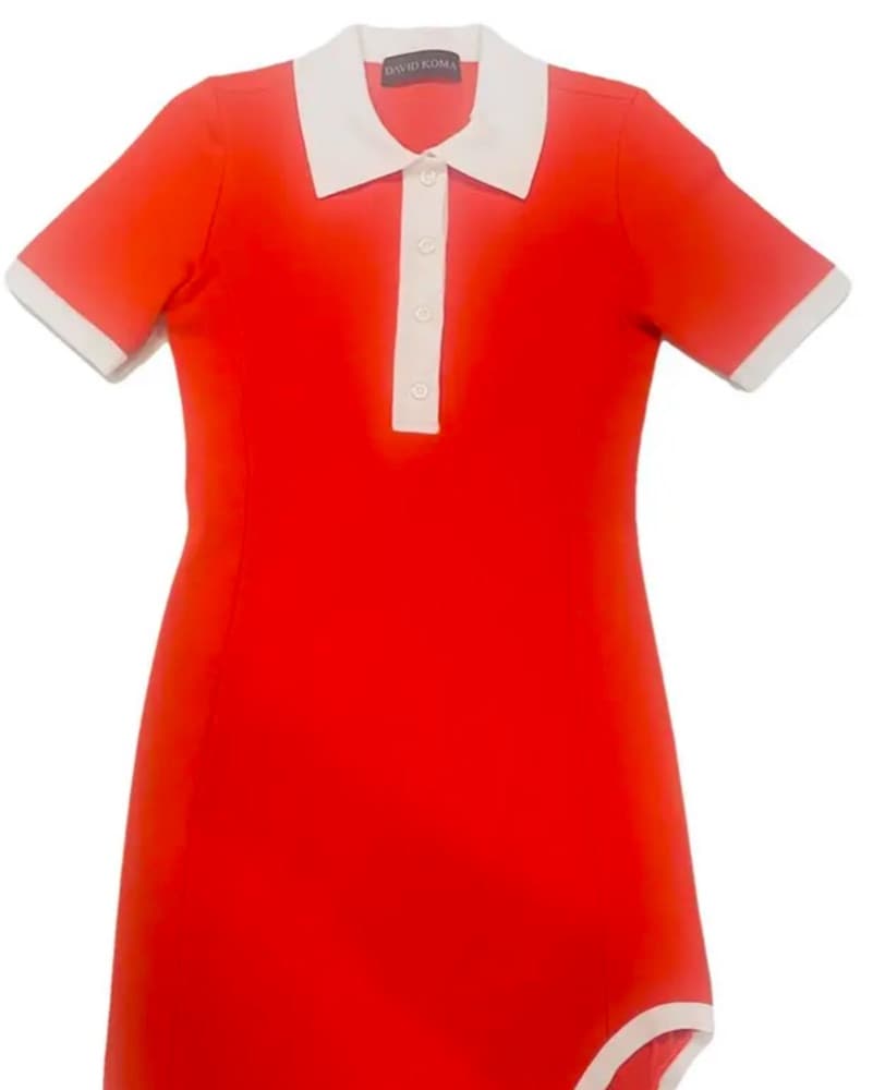 Vibrant Orange Polo Dress - Image 2