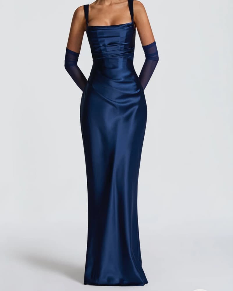 Calanthe Navy Maxi Dress - Image 1