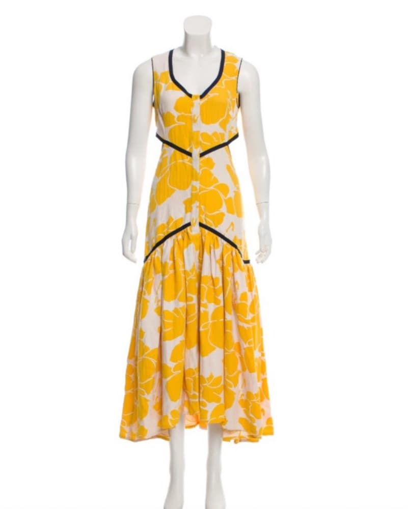 ALEXIS Royal Cutout Floral Dress - Image 1