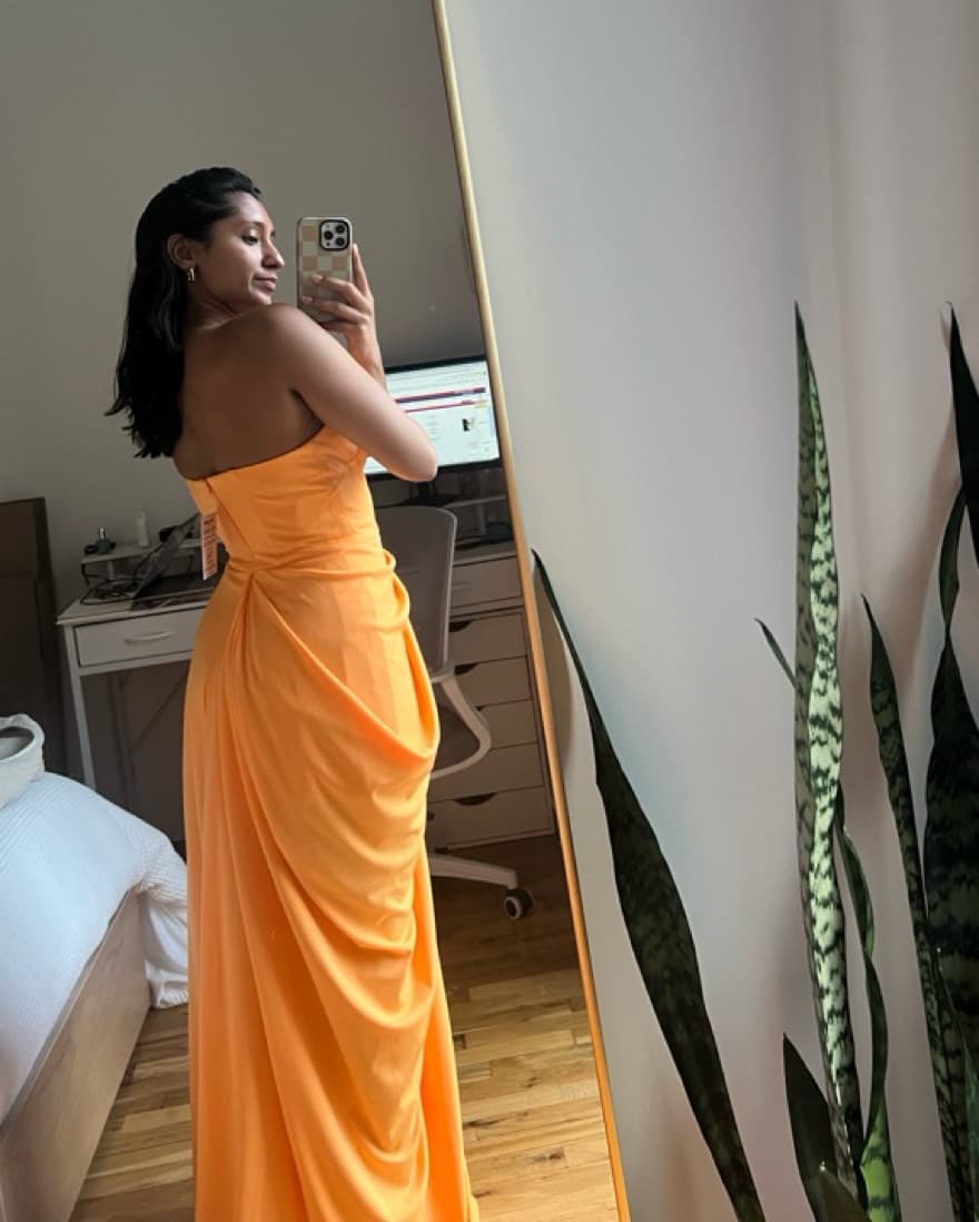 Orange Drape Gown - Image 2
