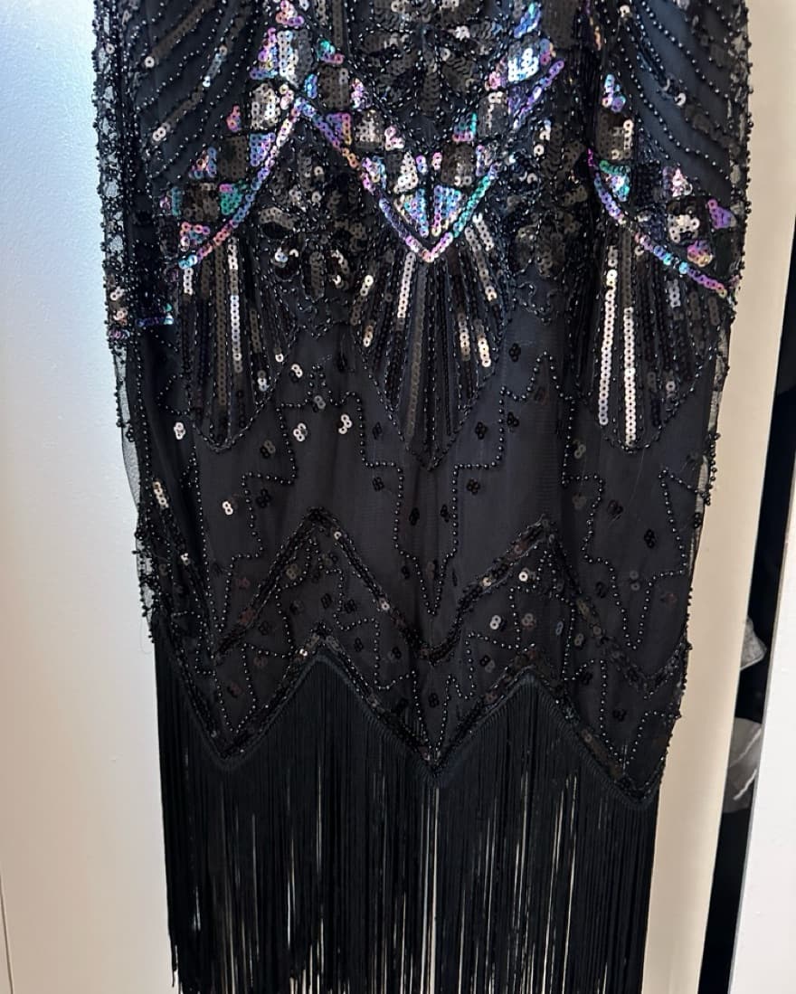 1920’s Flapper Sequin & Fringe Dress - Image 2