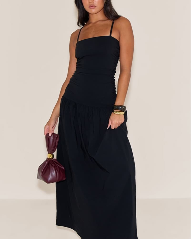 Black Runched Dress - Image 1