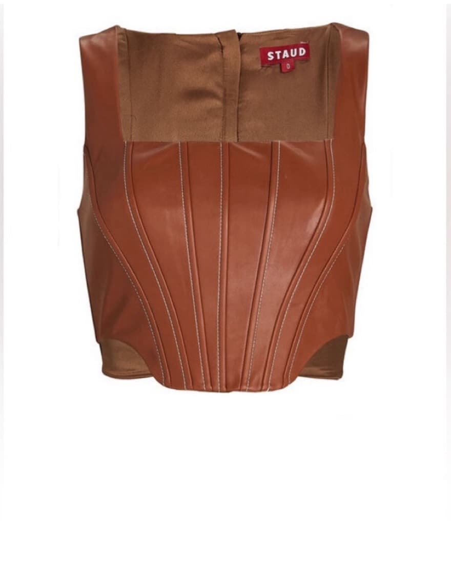 Staud Vegan Leather Top - Image 2