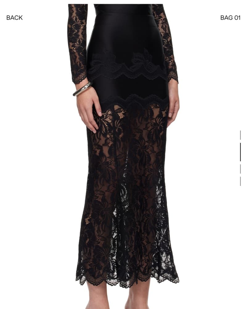 Rabanne Black Lace Skirt (also have Top) - Image 2