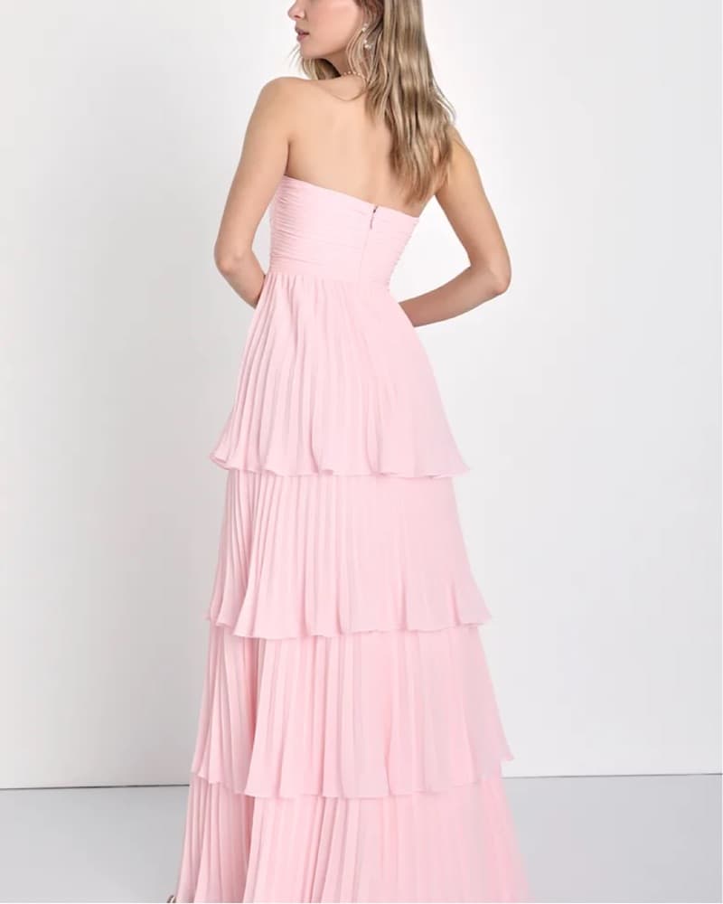 Lulus Pink Tiered Maxi Dress - Image 3
