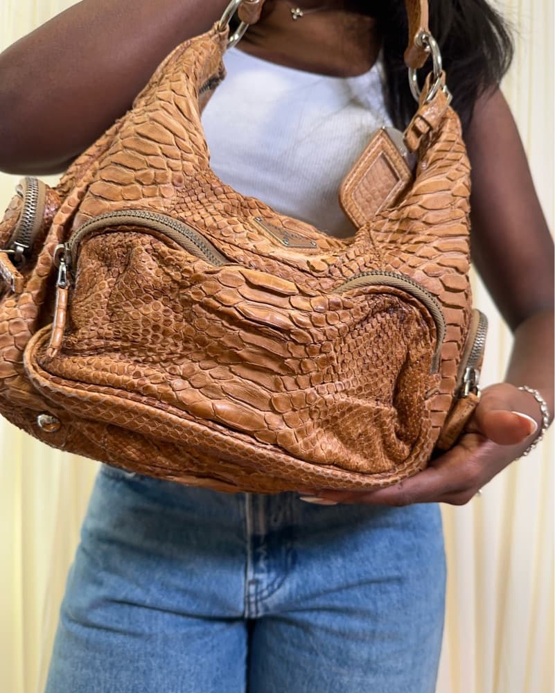 Vintage Prada Snakeskin Bag - Image 3