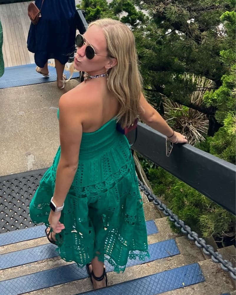 Strut & Bolt Green Eyelet Dress - Image 3