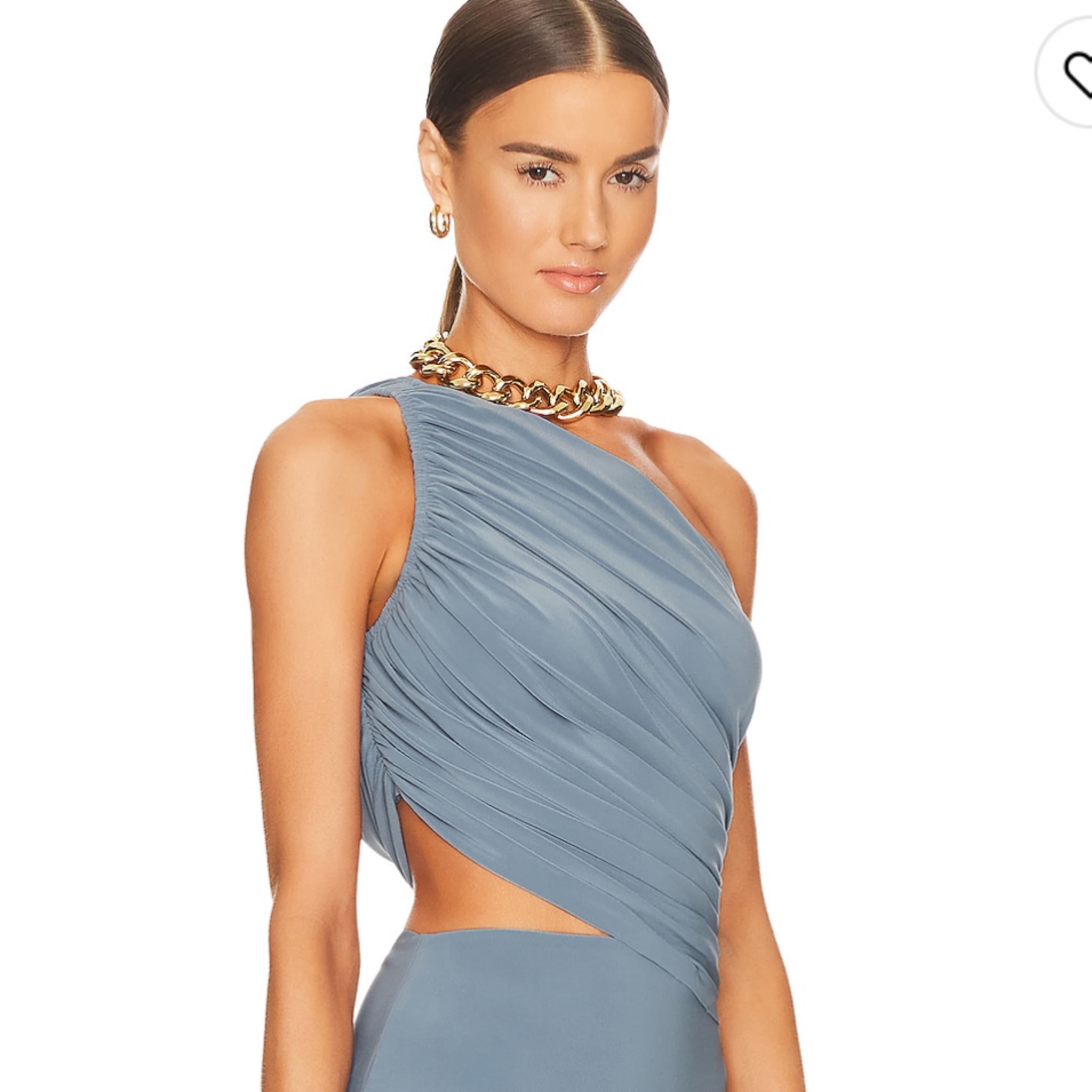 Norma Kamali Diana Top Blue - Image 2