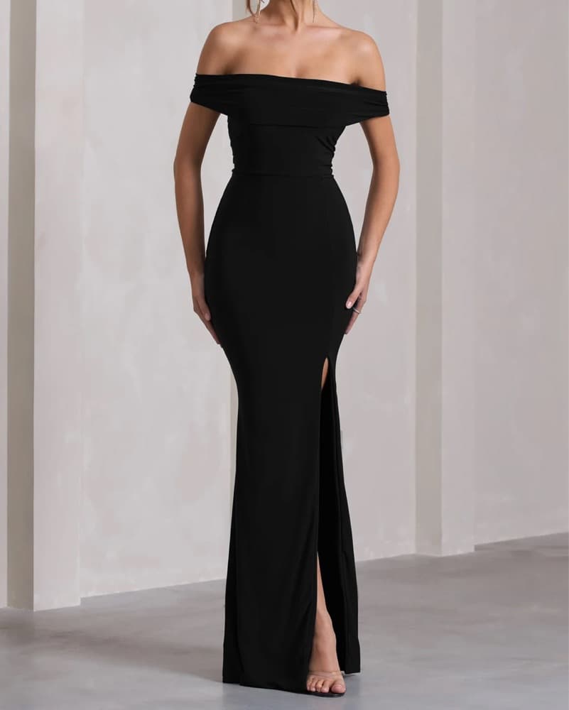 Club London Floor Length Gown with Split - Image 1