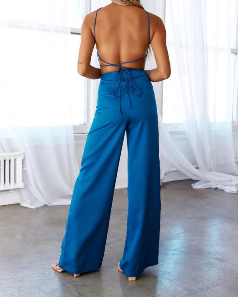 Long Blue Jumpsuit - Image 2