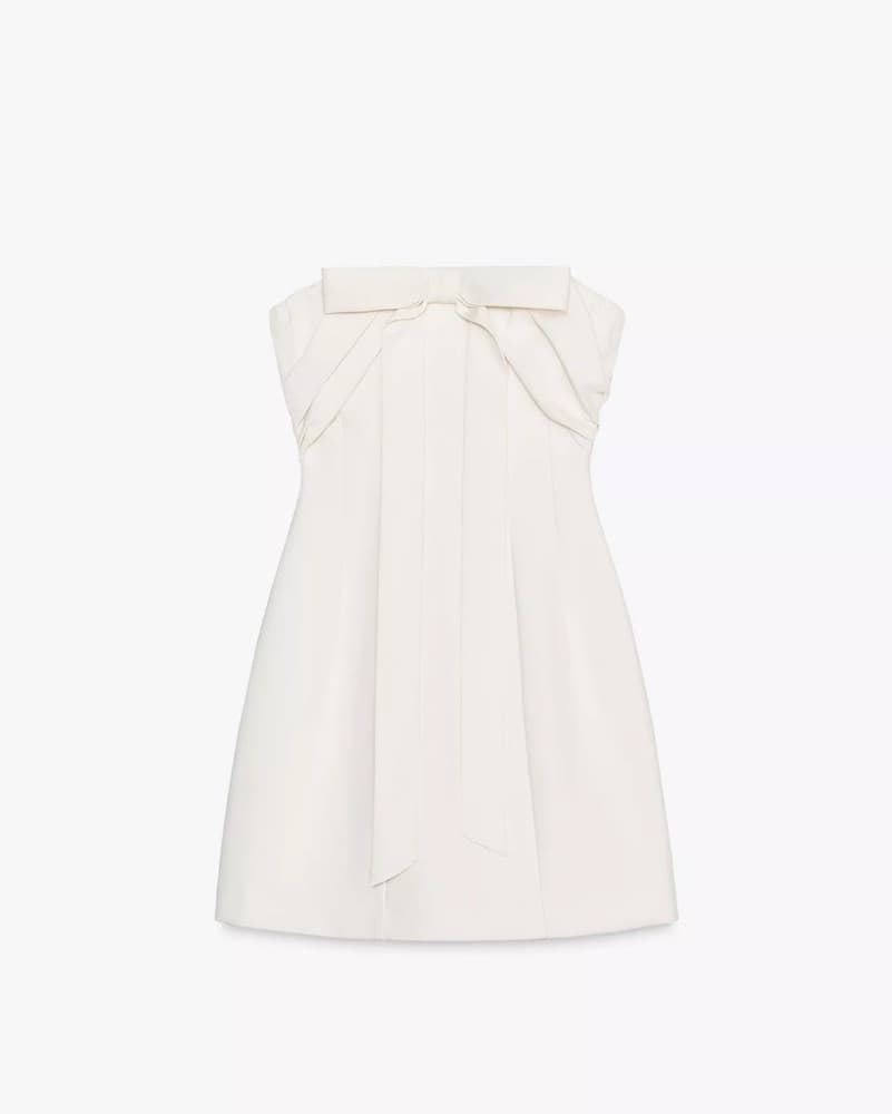 Chic White Bow-Tie Mini Dress - Image 2