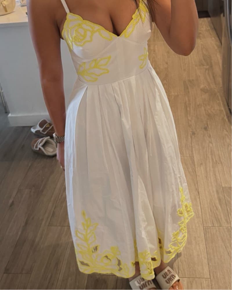 Cinq A Sept Yellow And White Maxi Dress - Image 2