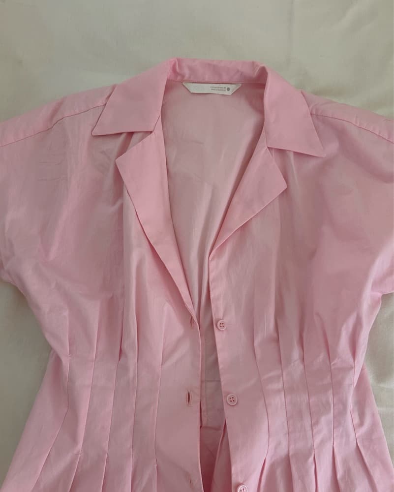 Pink Fitted Zara Button Up - Image 2