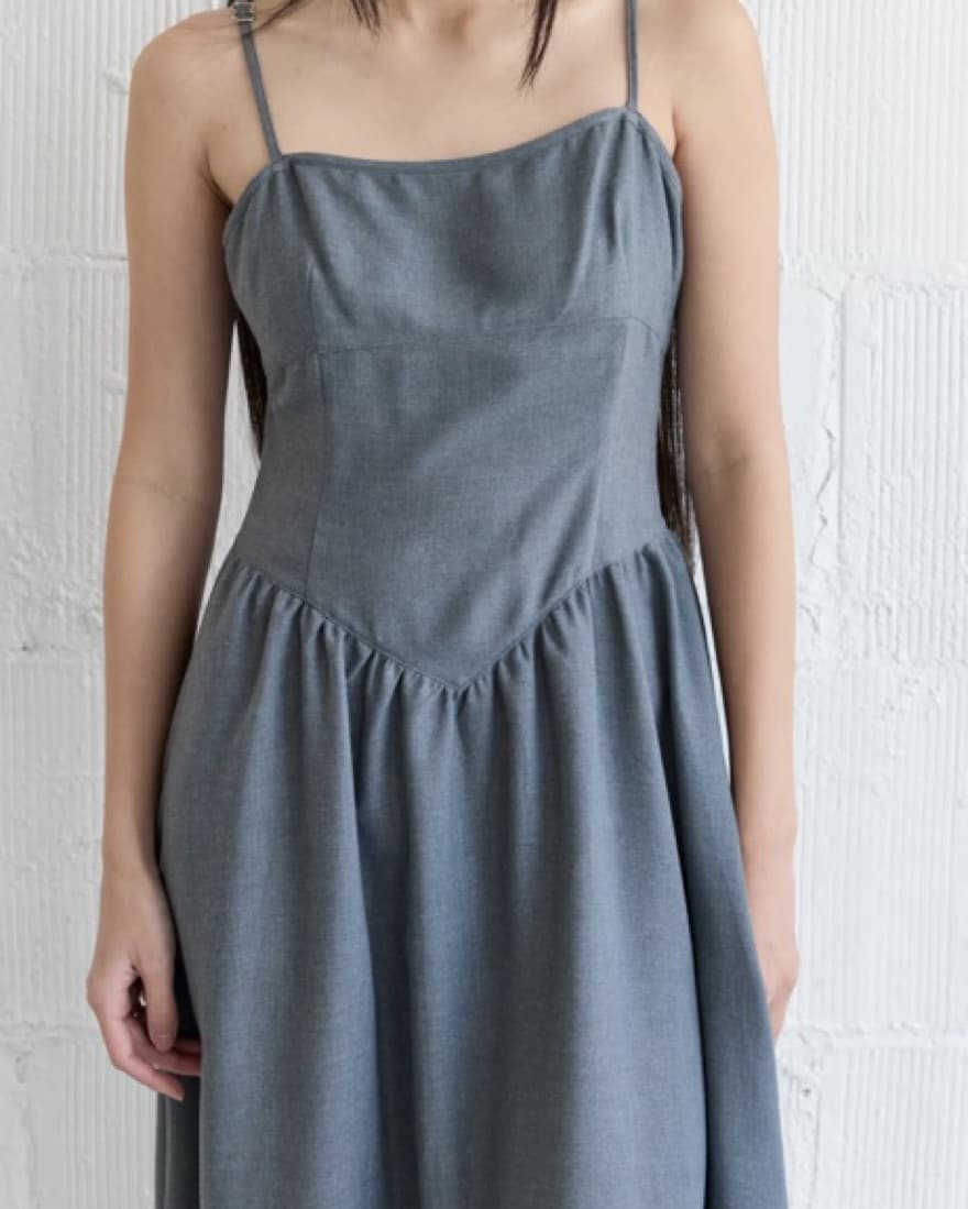 Mod Ref Drop Waist Blue Grey Dress - Image 4