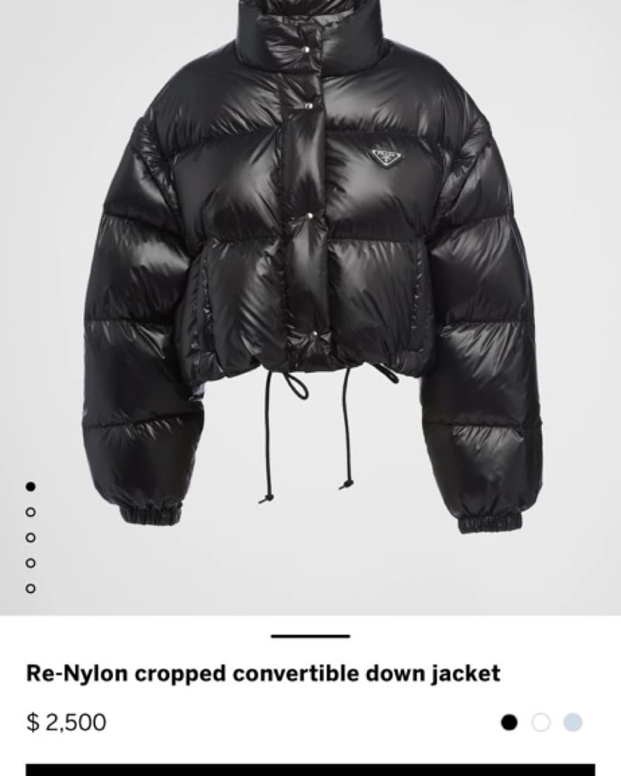 Prada Re-Nylon Cropped Puffer Black - Image 1