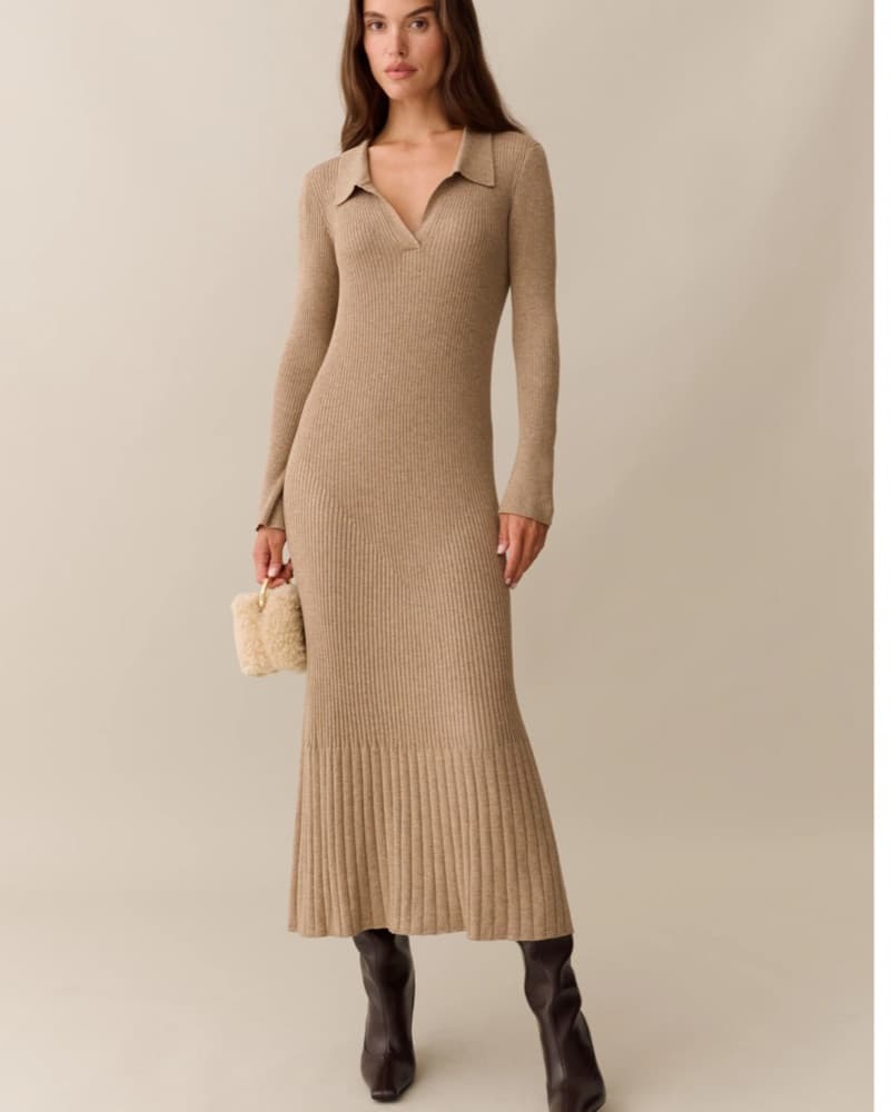 Knit Collared Dress - Image 2