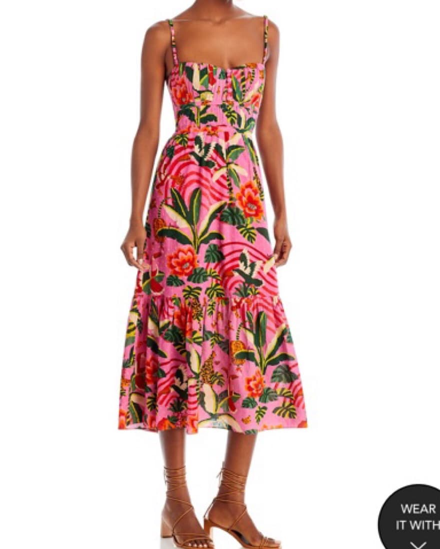 Farm Rio Leopard Forest Midi Dress  - Image 1