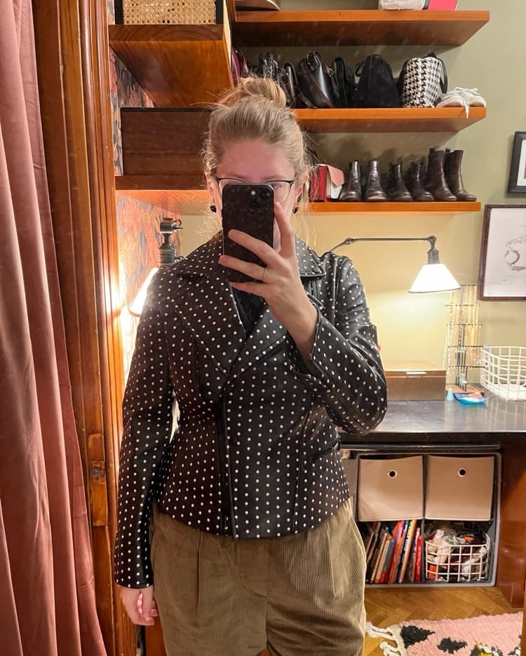 Polka Dot Leather Jacket - Akris Punto - Image 4