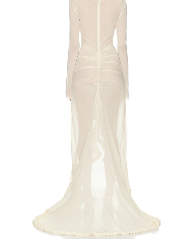 Stunning Open-Back Ivory Gown - Image 3