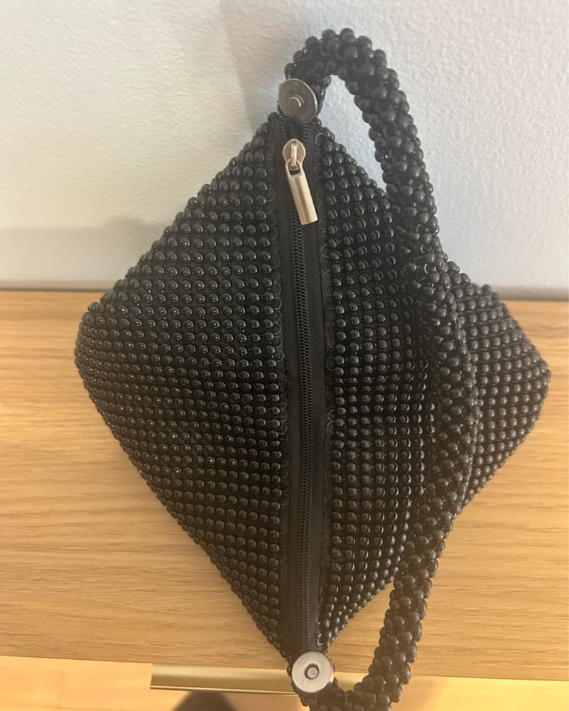 Black Beaded Evening Bag - Image 2