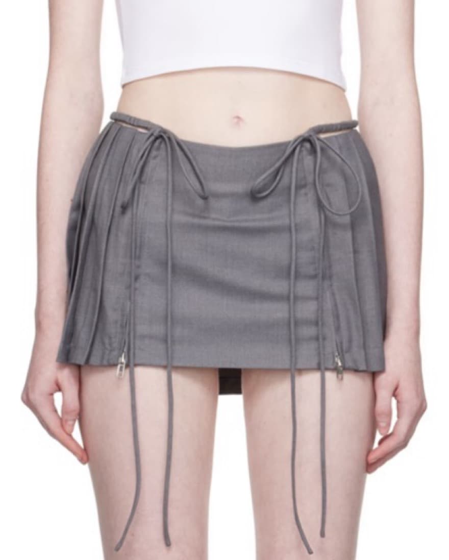Nodress Grey Low Waist Mini Skirt - Image 1