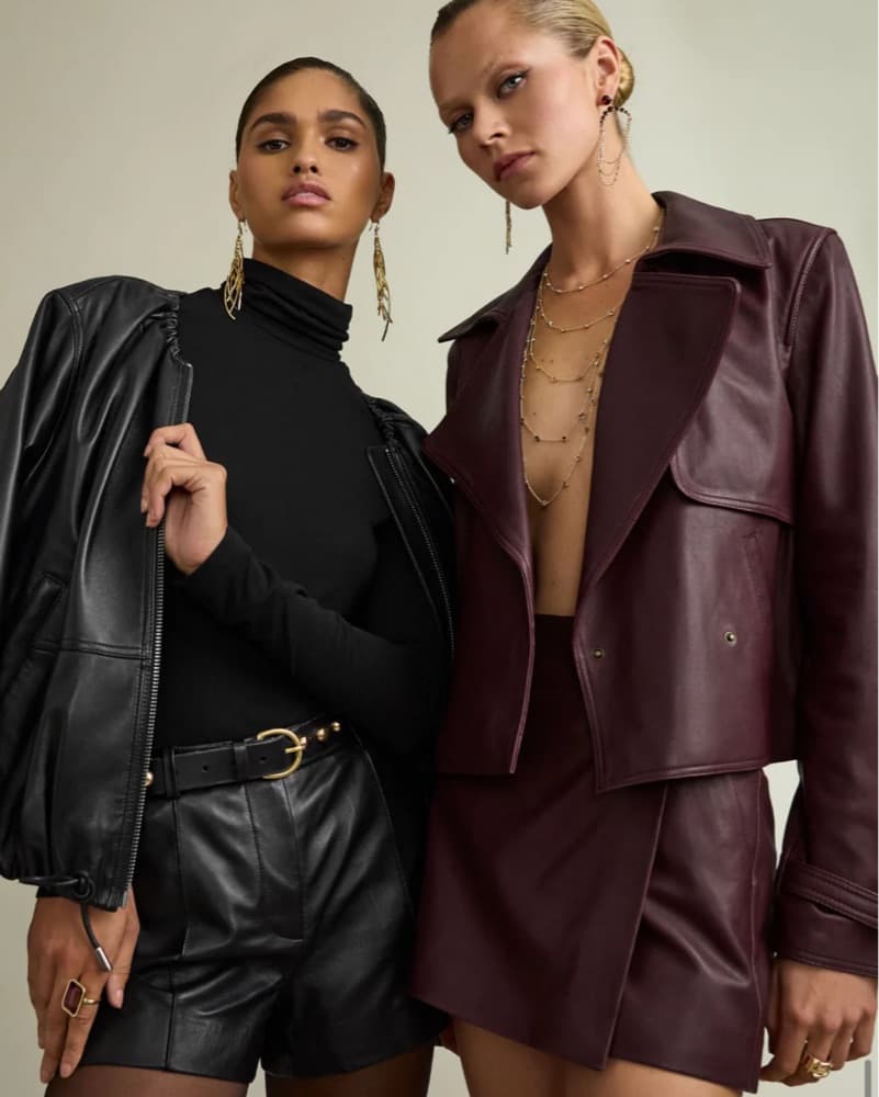 Burgundy Leather Mini Skort - Image 4