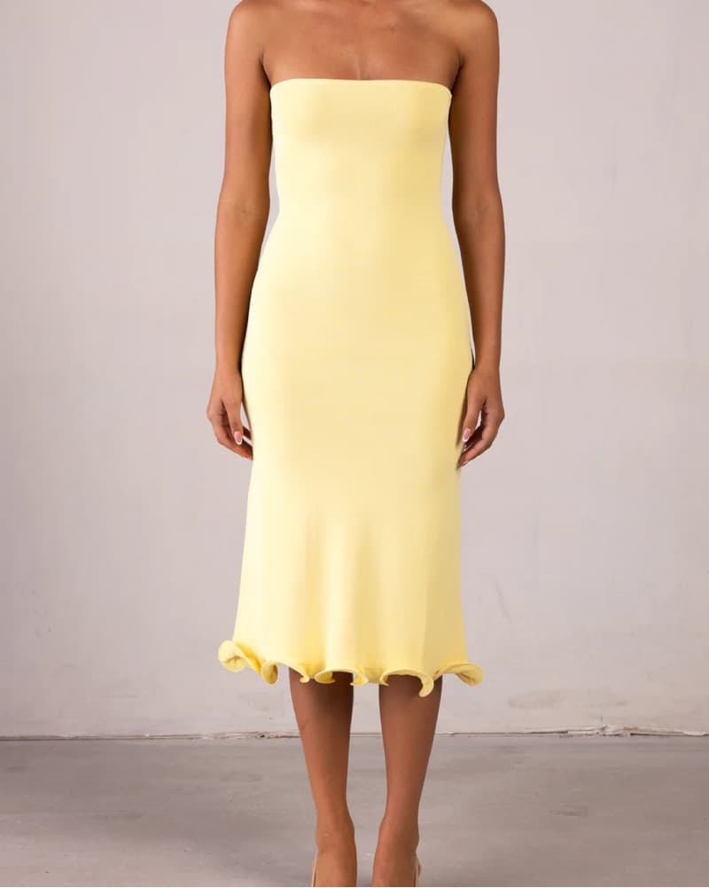 Ruffle Hem Strapless Dress - Image 3