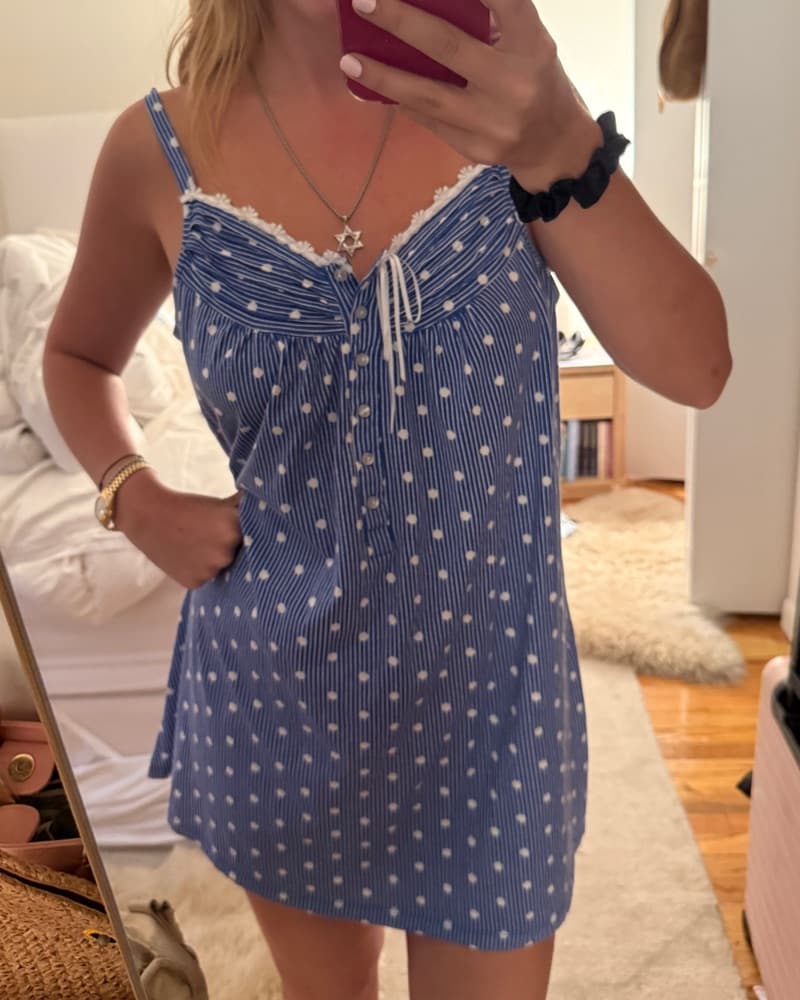 Vintage Polka Dot Mini Dress - Image 1