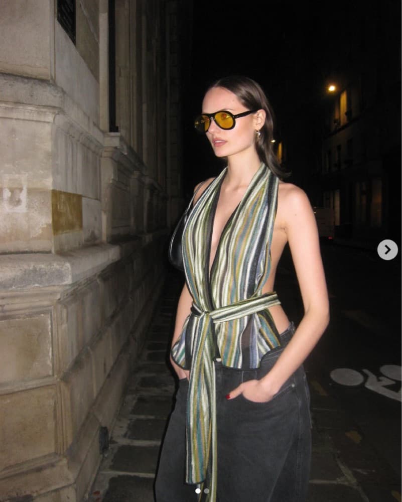 Striped Knit Scarf Top - Image 2