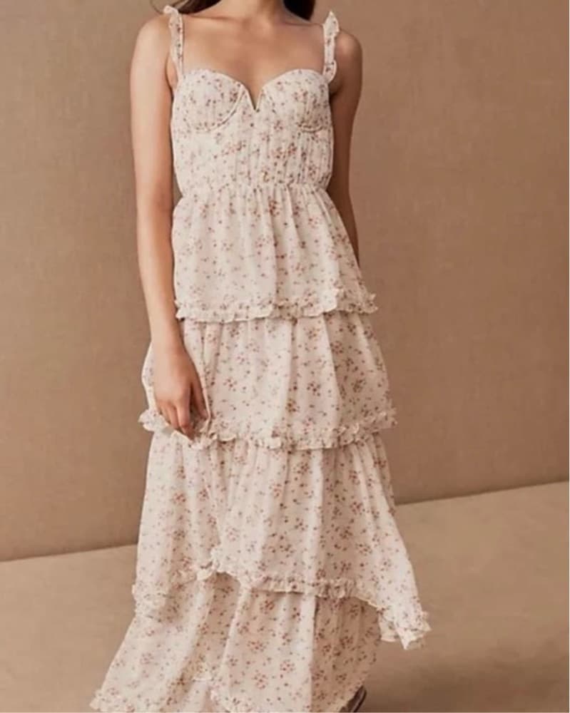 Sau Lee Floral Tiered Maxi Dress - Image 1