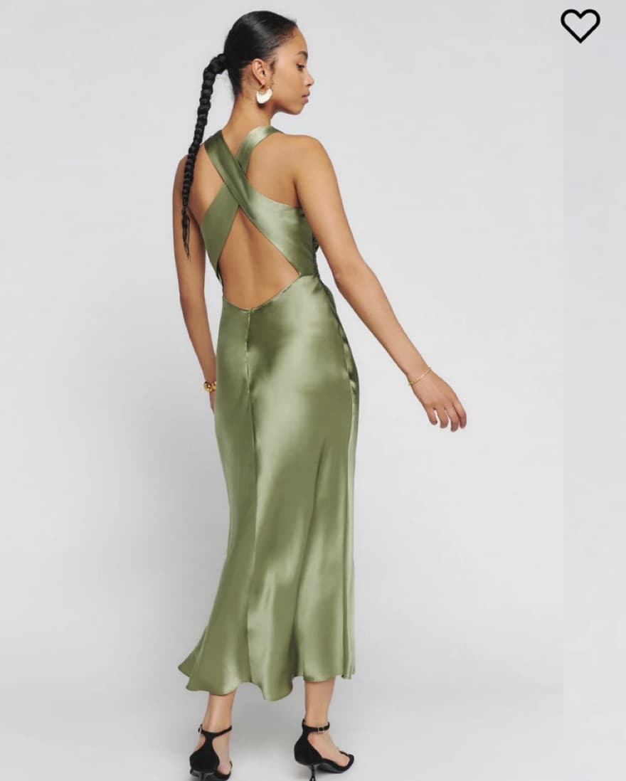 Reformation Casette Dress - Green - Image 2