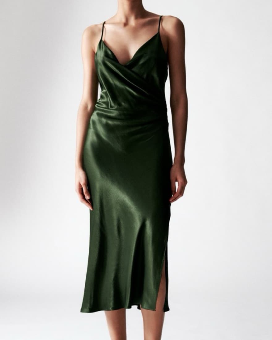 Green Wrap Dress - Image 1