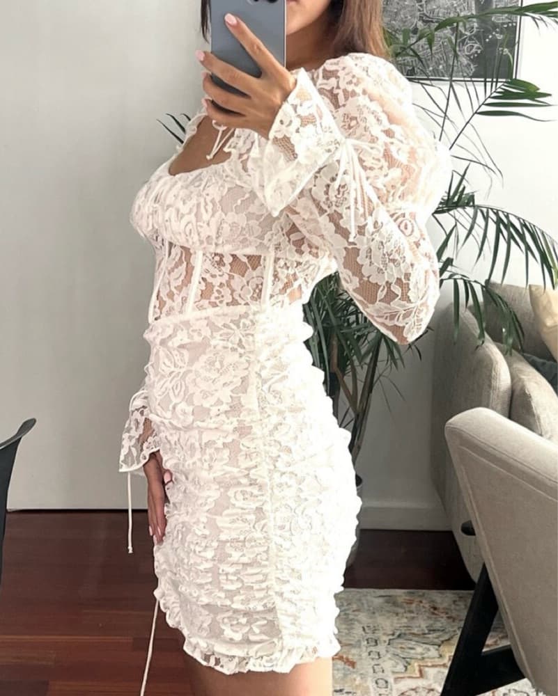 For Love & Lemons Revolve White Lace - Image 2