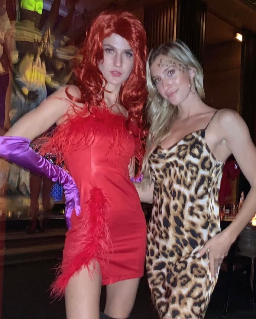 Red Jessica Rabbit Feather Mini Dress  - Image 1