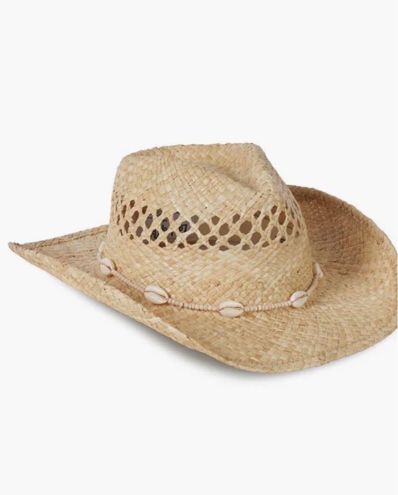 Woven Straw Cowboy Seashells Hat - Image 2