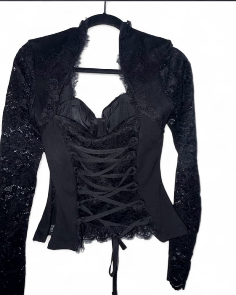 TA3 Sweetie Long Sleeve Lace Corset Top  - Image 4