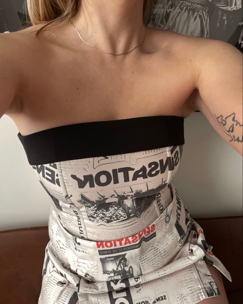 With Jean Newspaper Carla Corset Top  - Image 4