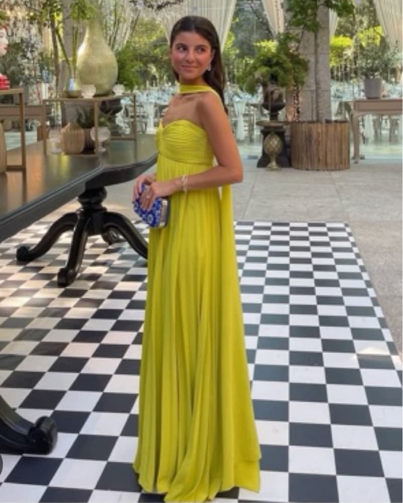 Delfi Daphne Dress In Chartrouse XS - Image 3