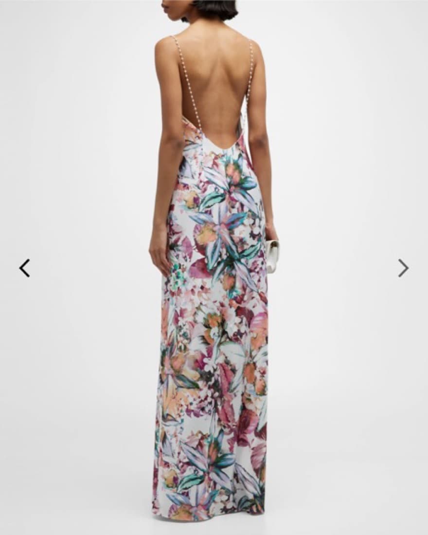 Liv Foster Beaded Strap Floral Gown  - Image 1