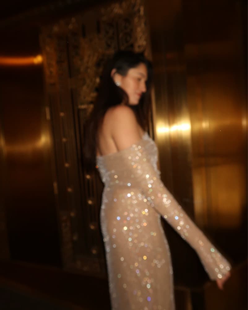 Meski Off-shoulder Diamante Dress  - Image 5
