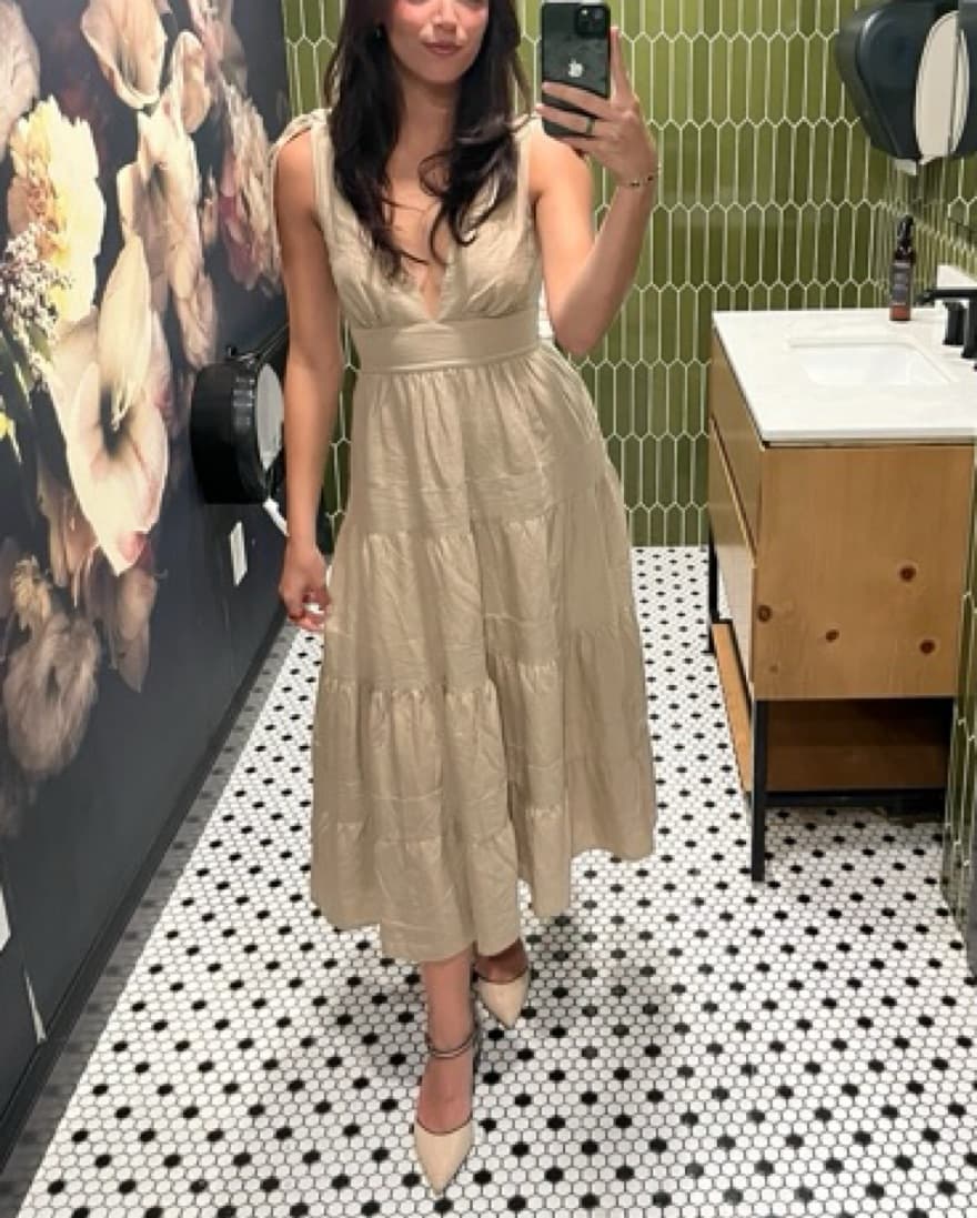 Beige House Of Harlow Midi Dress  - Image 1