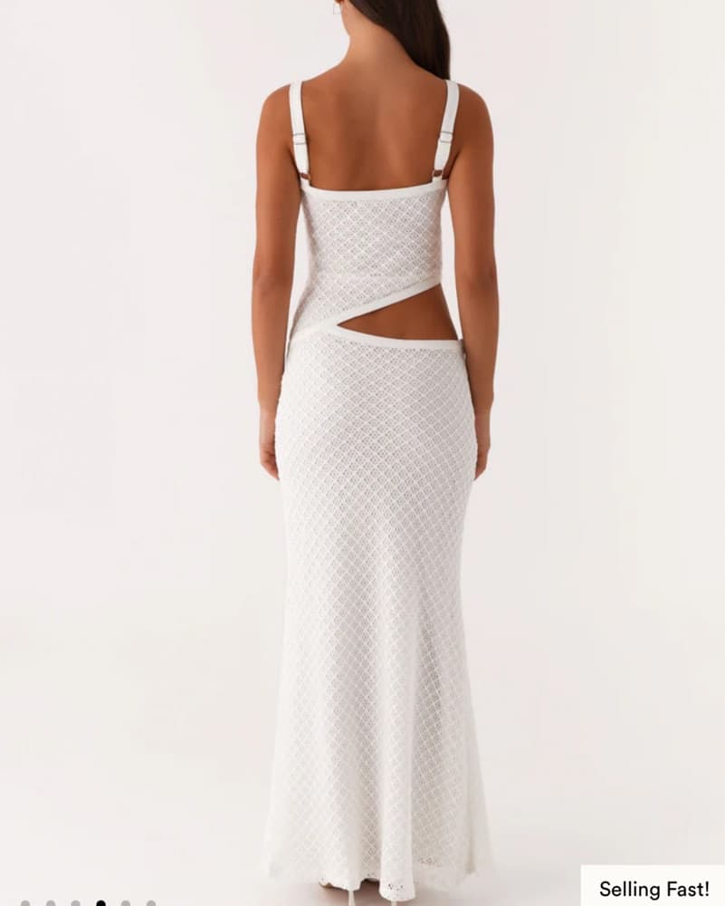 Jocelyn Maxi Dress White Crochet  - Image 3