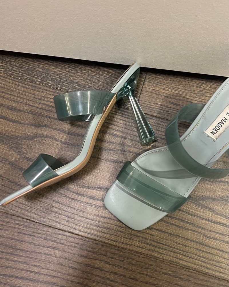 Steve Madden Bent Lucite Sandal Blue 9 - Image 3