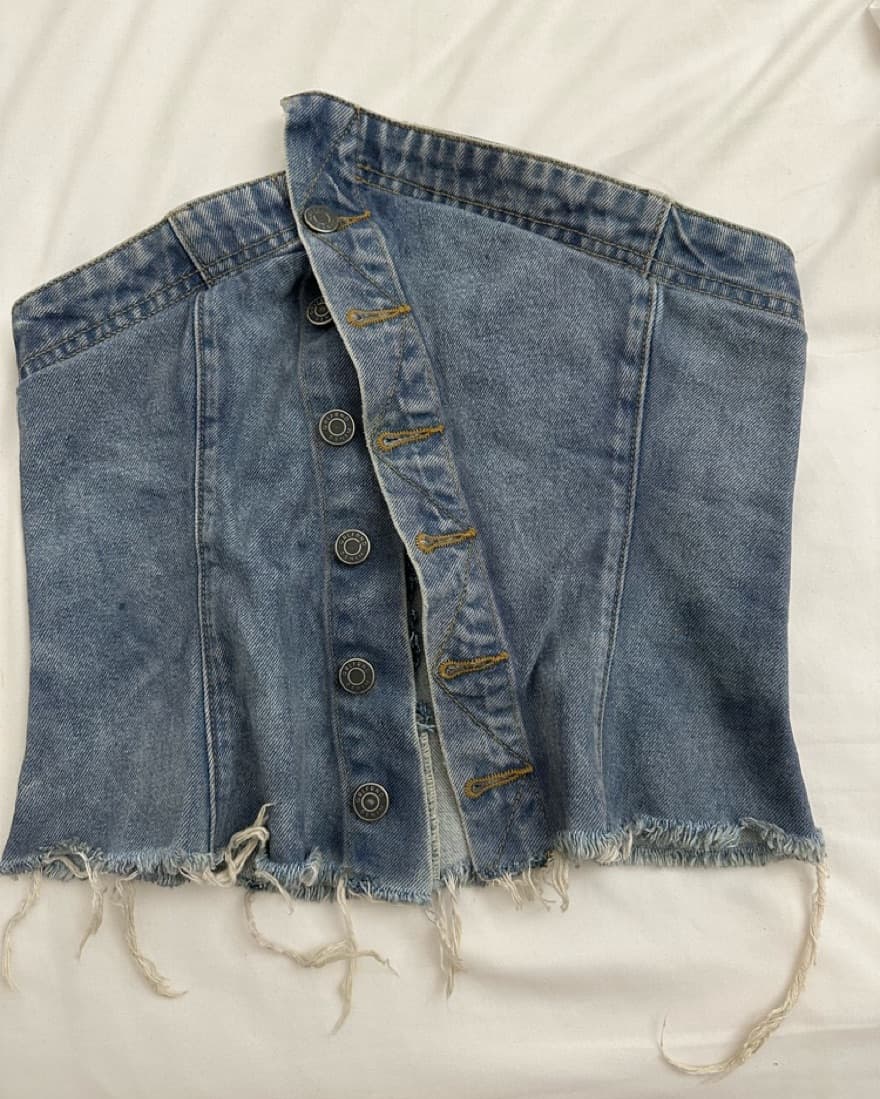 Strapless Denim Top - Image 2